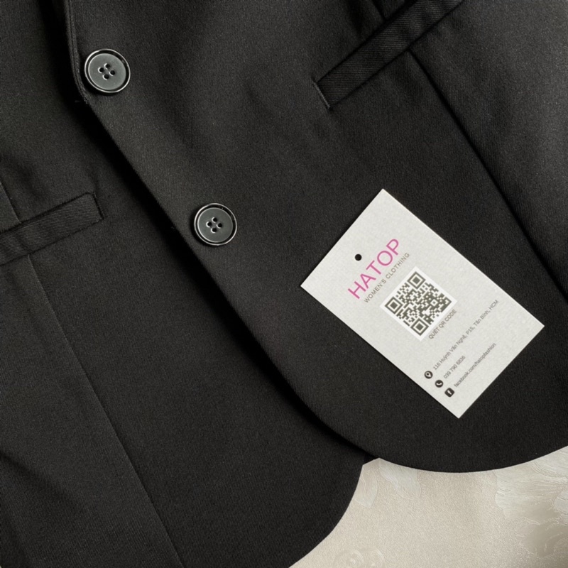 Áo vest nữ công sở tay dài HATOP cao cấp màu đen kaki AVDD403