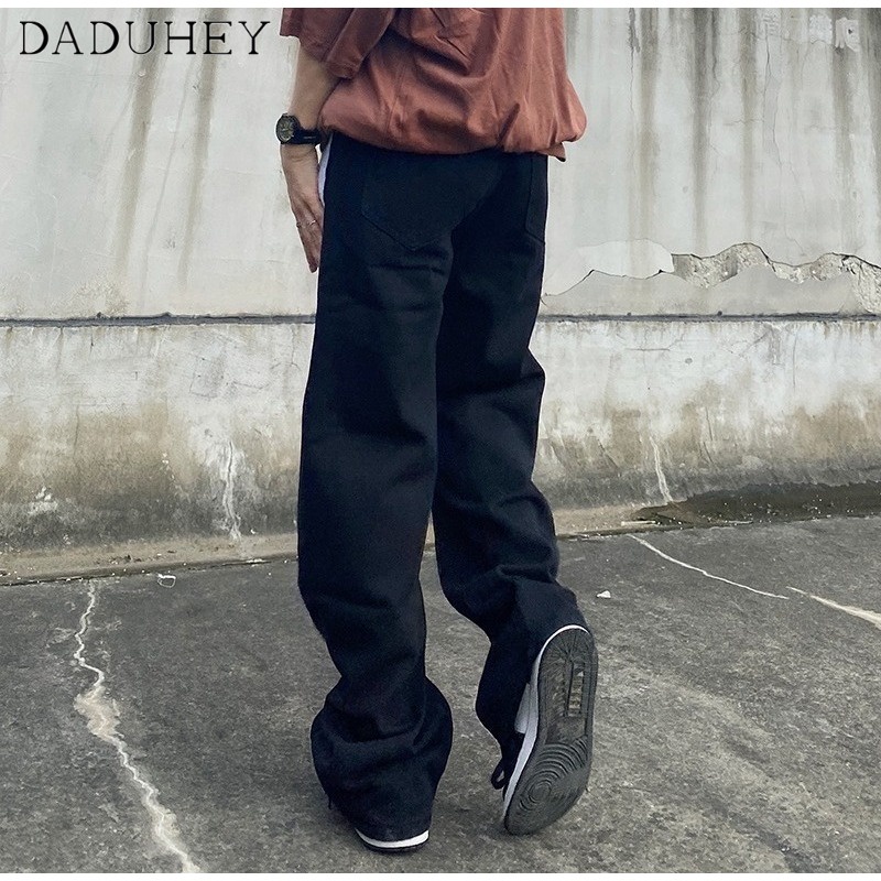 Quần ống rộng cạp cao hiệu ứng xếp nếp thời trang mùa thu cho nam