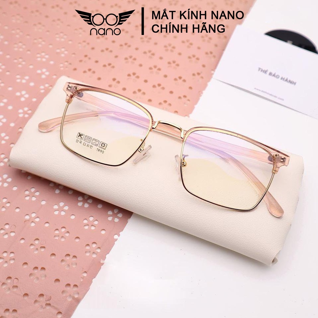 Gọng kính cận nữ nam, kính gọng vuông NANO 6205 thời trang phong cách Hàn Quốc chống trầy xước chống tia UV