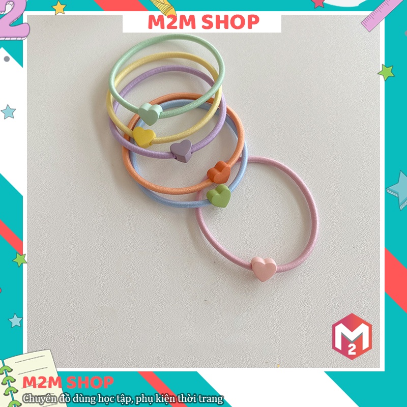 Dây thun cột tóc thời trang Hàn Quốc hình tim cute dễ thương cho nữ