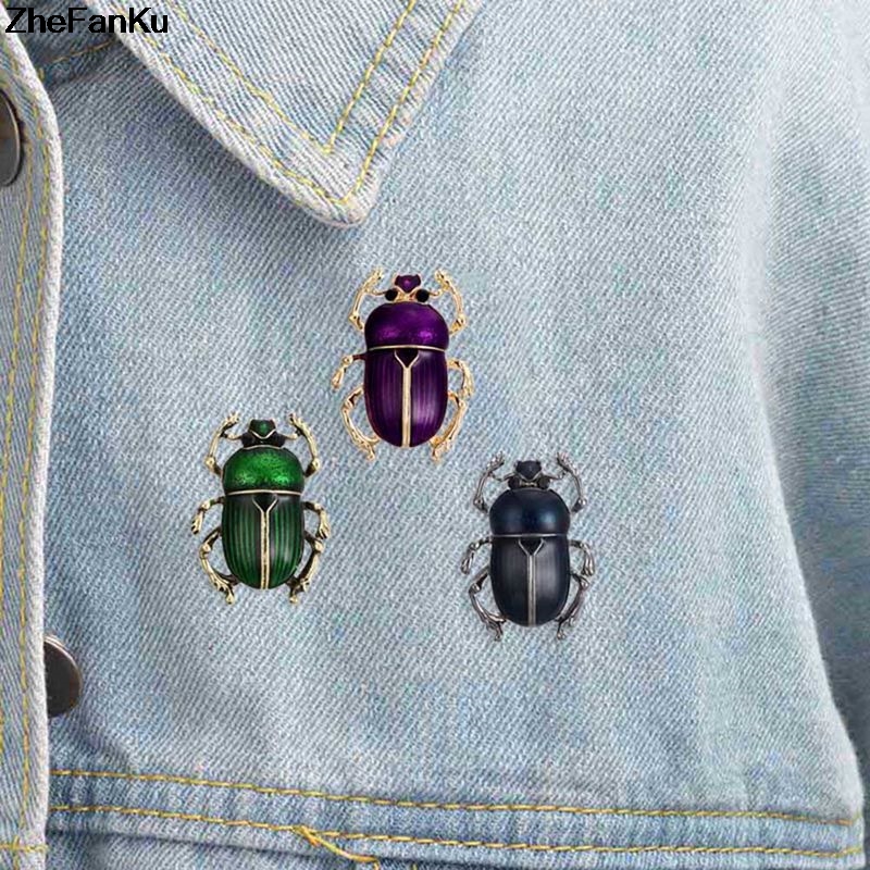 Ghim cài áo hình bọ cánh cứng phong cách vintage độc đáo