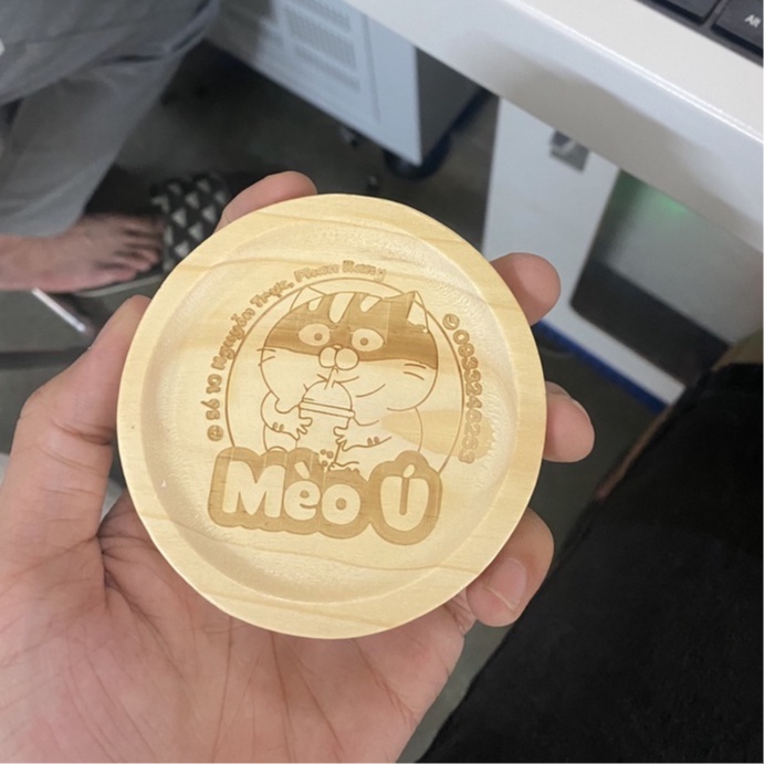 Miếng Lót Ly, Tấm Lót Cốc Uống Cà Phê Bằng Gỗ Thông Tự Nhiên Size 9cm - Kho đồ gỗ Hà Nội
