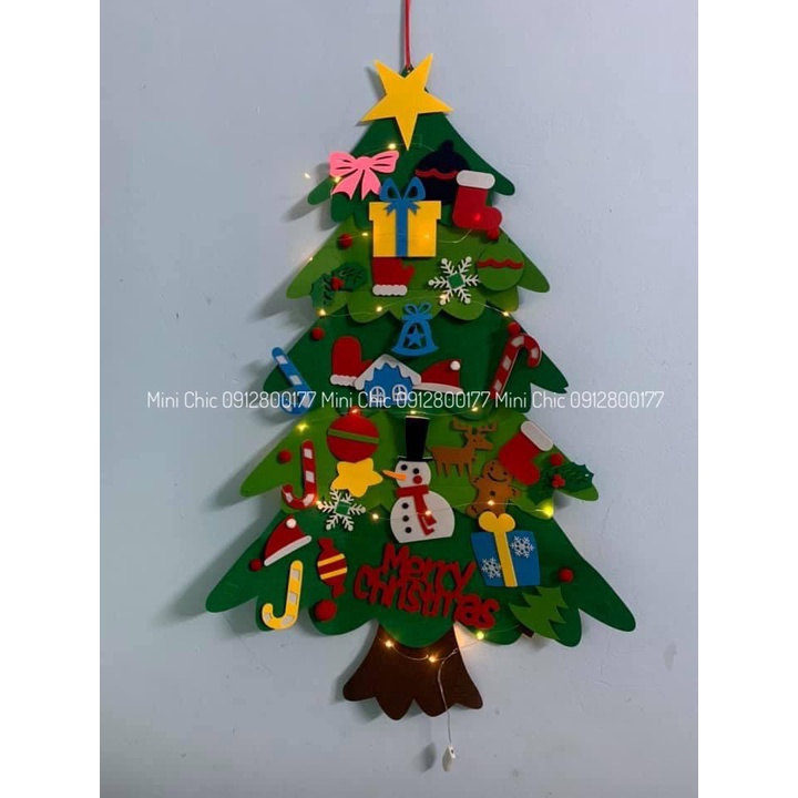 Cây thông vải dạ kèm đèn led
