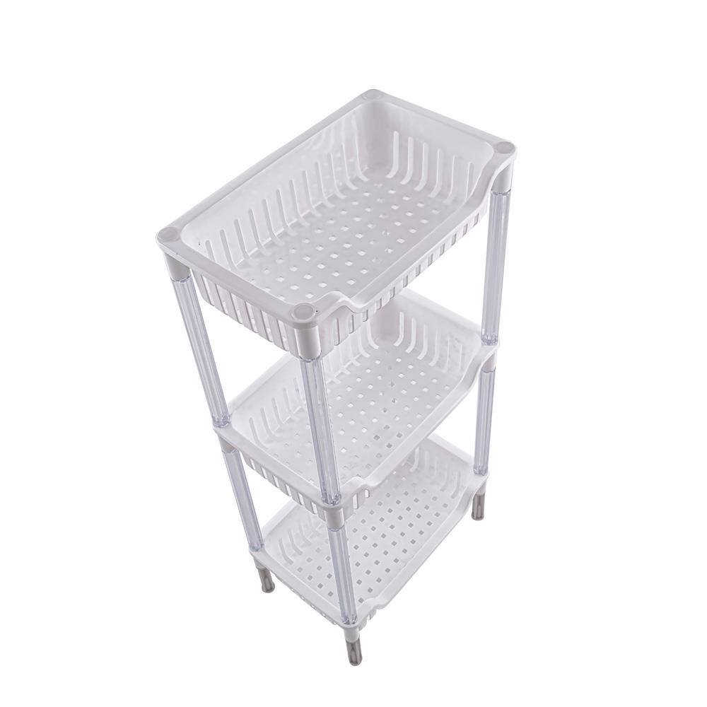 HomeBase KEYWAY Giá phòng bếp bằng nhựa 3 tầng AE273 Thái Lan W31,4xH64,5xD19,5cm màu trắng