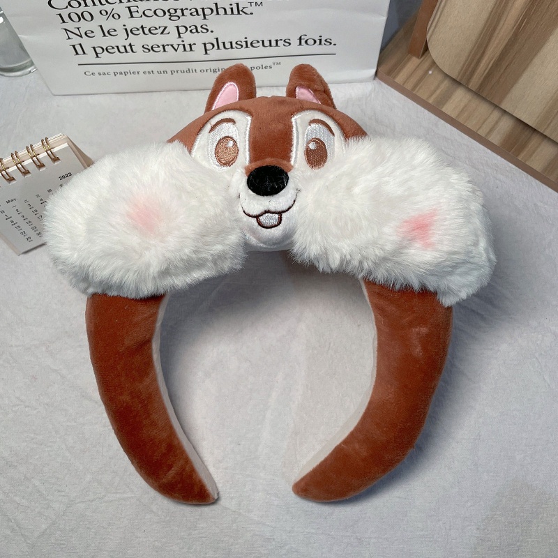 Băng Đô Cài Tóc Hình Thỏ / Gấu Hoạt Hình Bằng Lông Nhung Dễ Thương Xinh Xắn