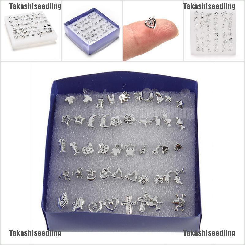 Bộ 24 Đôi Bông Tai Mạ Bạc Thời Trang