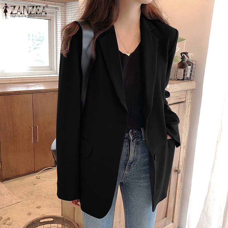Áo Blazer ZANZEA thiết kế cổ bẻ và hàng nút cài thời trang công sở cho nữ