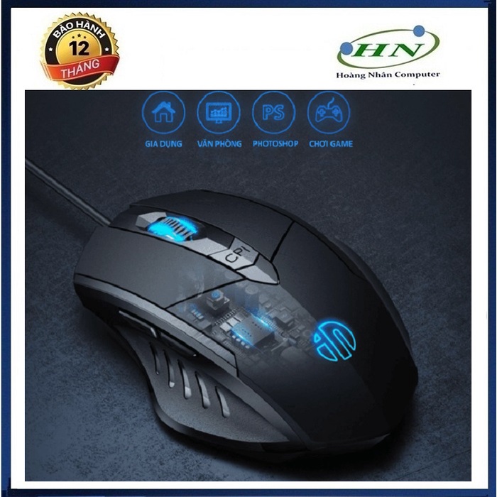 Chuột gaming máy tính có dây chống ồn silent click INPHIC PW1 đèn led dành cho văn phòng và game thủ