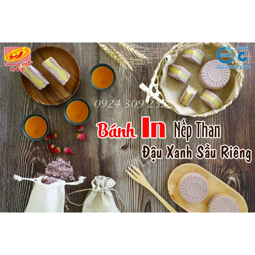 Bánh In nếp than nhân đậu sầu riêng Tân Huê Viên (360g)