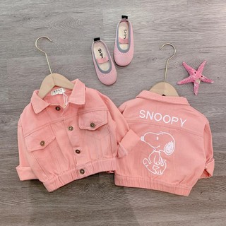 Áo khoác kaki hồng snoopy cho bé gái