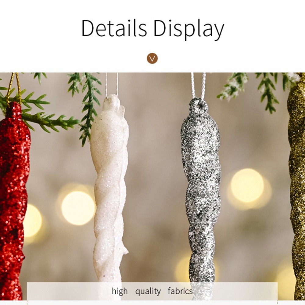 Set 10/12 mô hình băng tuyết trắng trong suốt 13cm treo trang trí cây thông giáng sinh