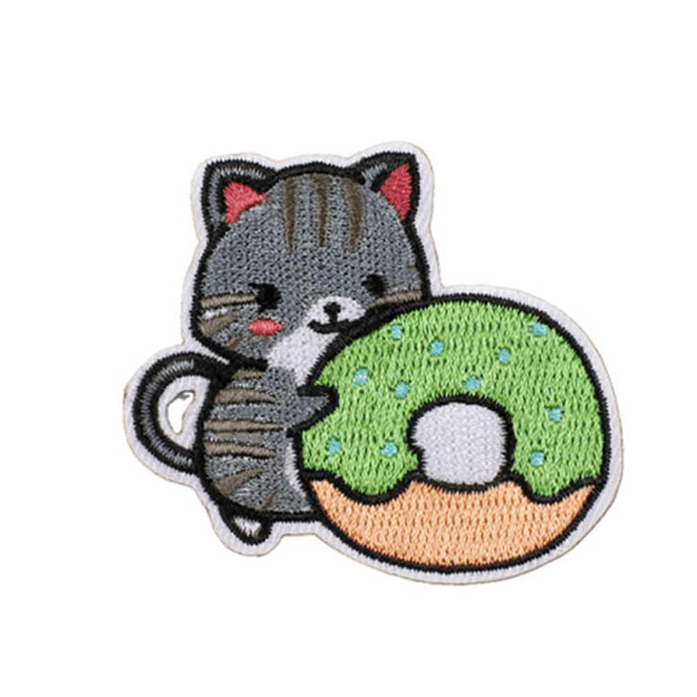 1 miếng vá thêu hình mèo hoạt hình trang trí quần áo cho bé DIY