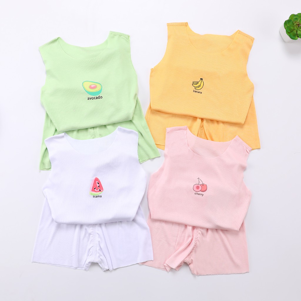 Bộ hoa quả cho bé trai, bé gái từ 6-40kg - Ba lỗ trái cây