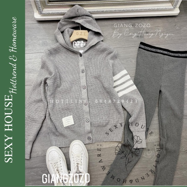 Áo khoác cardigan len xốp kẻ sọc tay A73 SEXYHOUSE