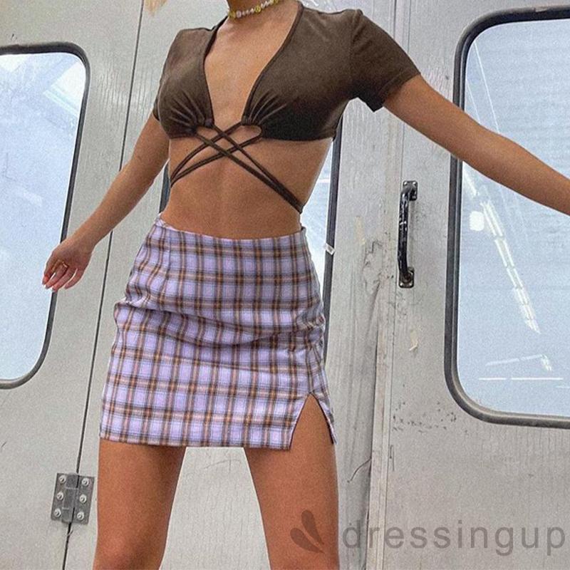 Áo Ngắn Tay Cổ Khoét Sâu Màu Sắc Trơn Thời Trang Cho Nữ