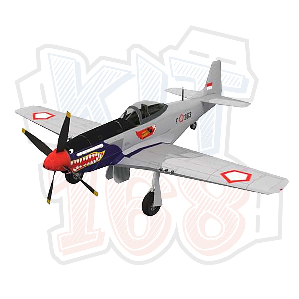 Mô hình giấy Máy bay quân sự Red Beak P-51D Mustang