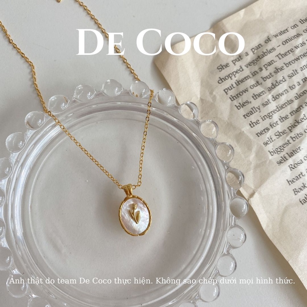 Dây chuyền bạc 925 măt hoa hồng khảm xà cừ Rose decoco.accessories