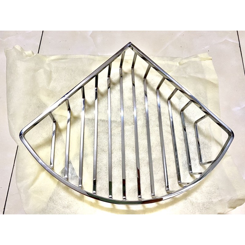 Kệ góc 1 tầng inox sus 304 cao cấp nan tròn, nan dẹt, kệ mạ vàng (Kèm miếng dán ốc không phải khoan tường)