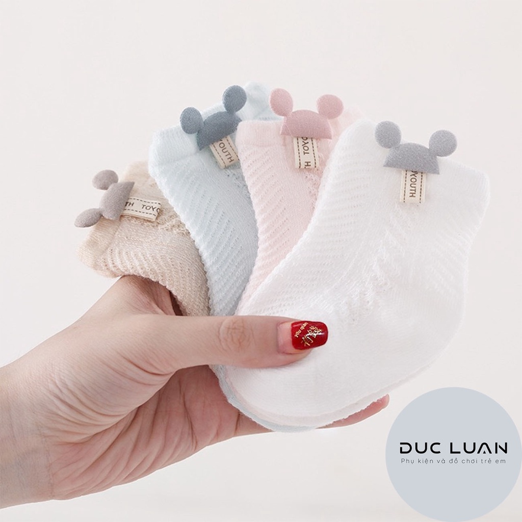 Tất đi mua hè cho trẻ sơ sinh đến 5 tuổi - Vớ điều hòa - Chất liệu 95% cotton thoáng khí, thấm hút mồ hôi