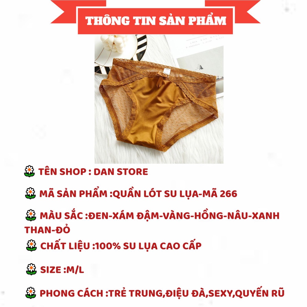 Quần Lót Nữ - Quần Lót Ren Nữ lụa cao cấp mỏng mát thiết kế gợi cảm sexy DAN STORE MÃ 266