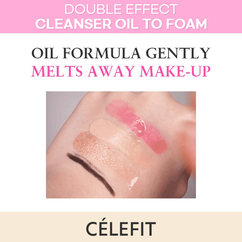 Sữa rửa mặt và tẩy trang CELEFIT Double Effect Cleanser Oil To Foam 180g