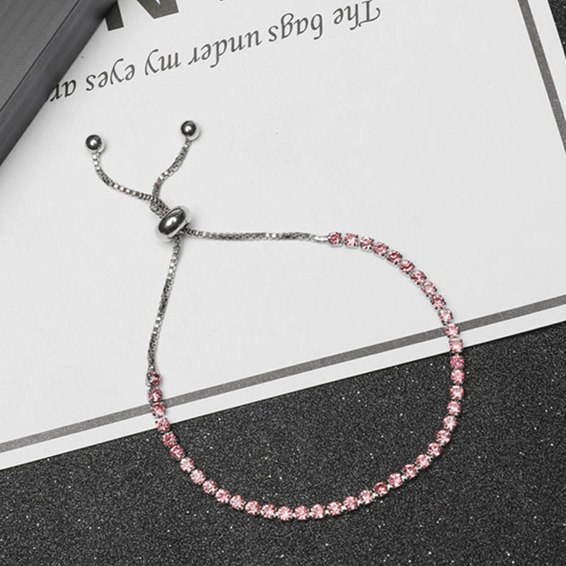Vòng Tay Co Giãn Đính Đá Zircon Một Hàng Sáng Bóng