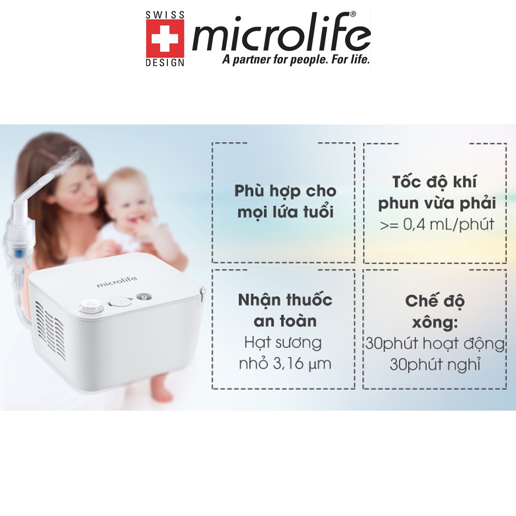 MÁY XÔNG MŨI HỌNG MICROLIFE NEB 200 - BẢO HÀNH 3 NĂM