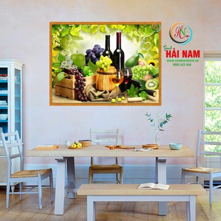 Tranh dán tường 3d phòng bếp - tranh hoa quả phòng bếp - tranh phòng bếp