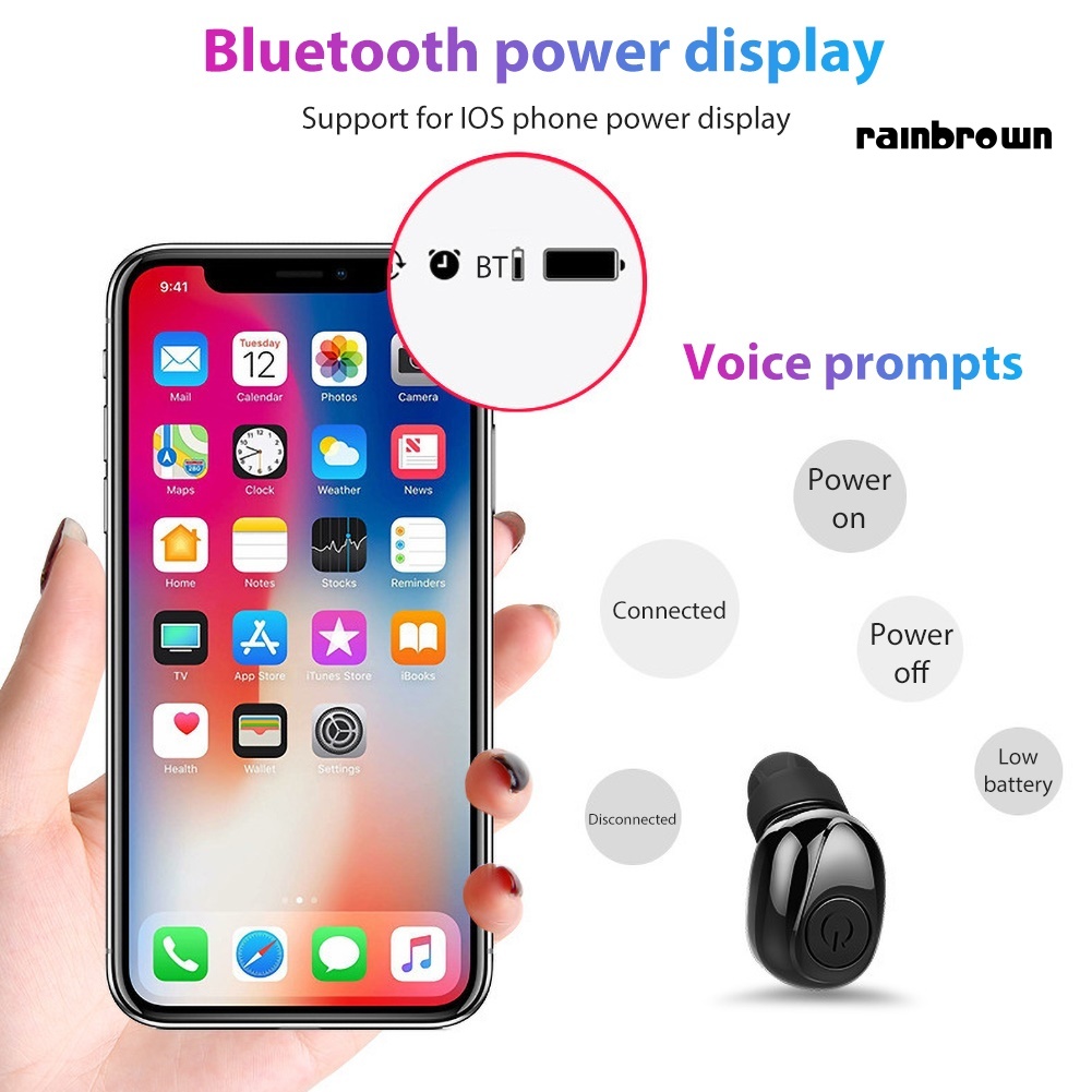 Tai Nghe Nhét Tai Bluetooth 5.0 Không Dây Âm Thanh Siêu Trầm Mini / Rej / X8S