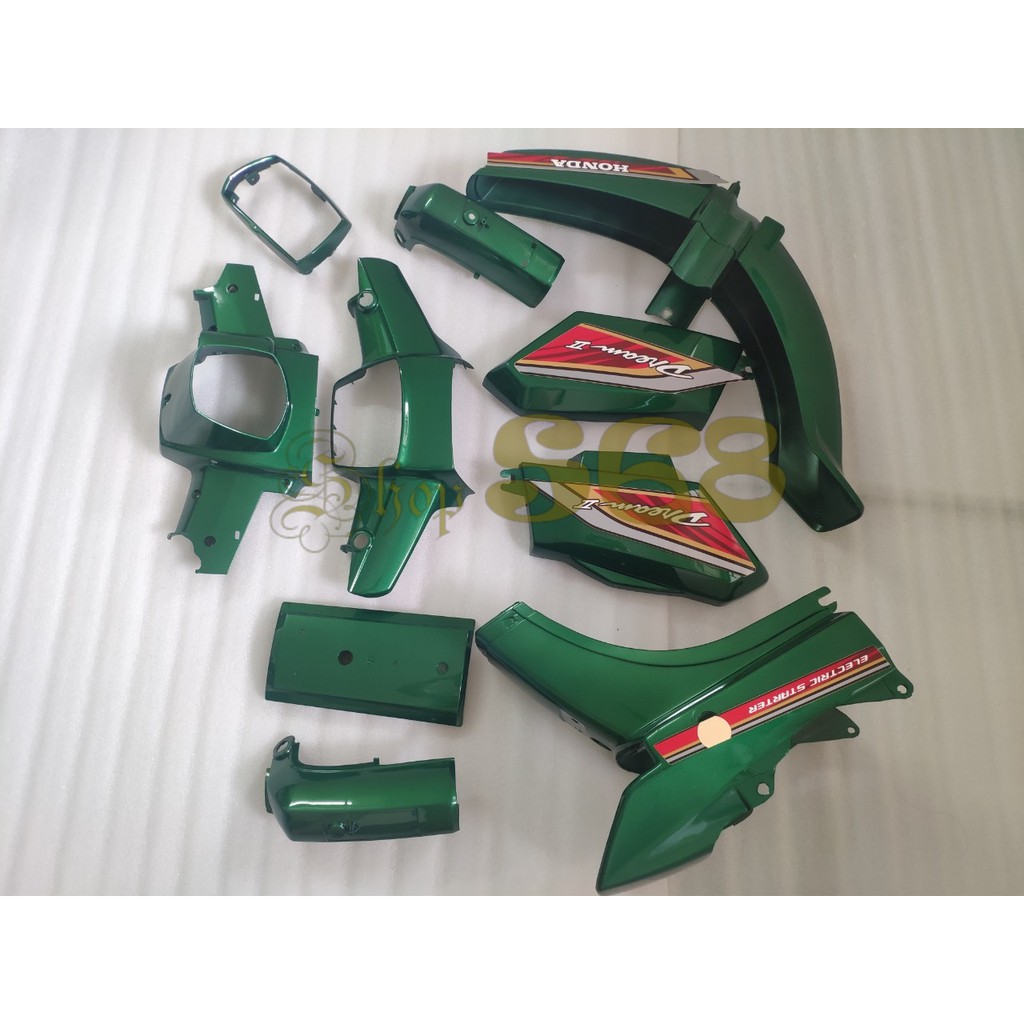 Bộ nhựa xe Dream II màu Xanh Heineken - CÓ TẶNG TEM - Dàn áo xe Dream II màu Ken nhựa nguyên sinh cao cấp - S656