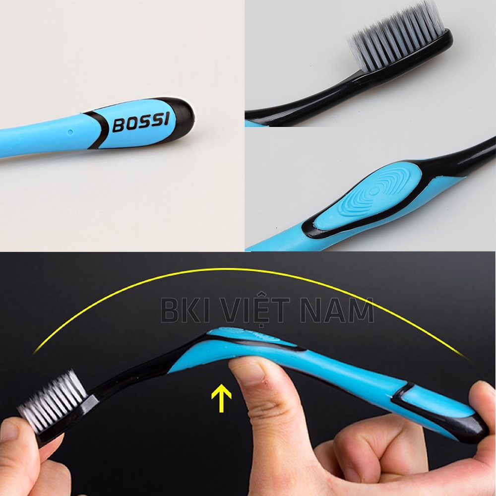 Bàn Chải Đánh Răng Than Tre Hoạt Tính BOSSI Hàn Quốc Lông Mềm An Toàn Cho Sức Khỏe