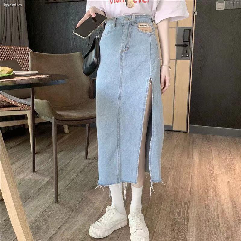 chân váy jean Dài Lưng Cao Xẻ Tà Thời Trang Hè 2021 Cho Nữ | WebRaoVat - webraovat.net.vn