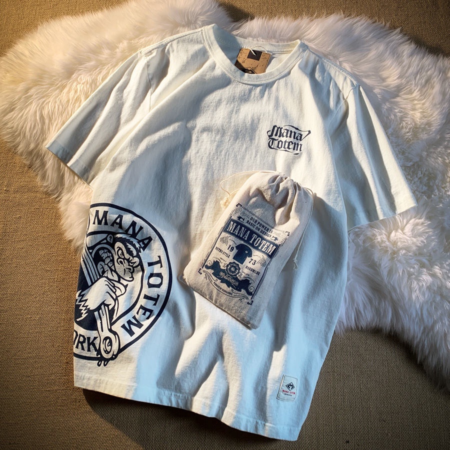 Áo Thun Cotton Ngắn Tay Màu Trắng Trơn In Họa Tiết Bò Thời Trang Đường Phố Mùa Hè Hàng Mới Dành Cho Bạn Nam 2022