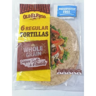 [240g – WHOLE GRAIN] Bánh mì dẹt nguyên cám [Australia] OLD EL PASO 6 Regular Tortillas Super Soft & Flexible (hlf-hk)