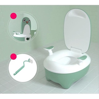 ⚡Bô ghế vệ sinh hình chim cánh cụt - có tựa lưng và tay vịn cho bé