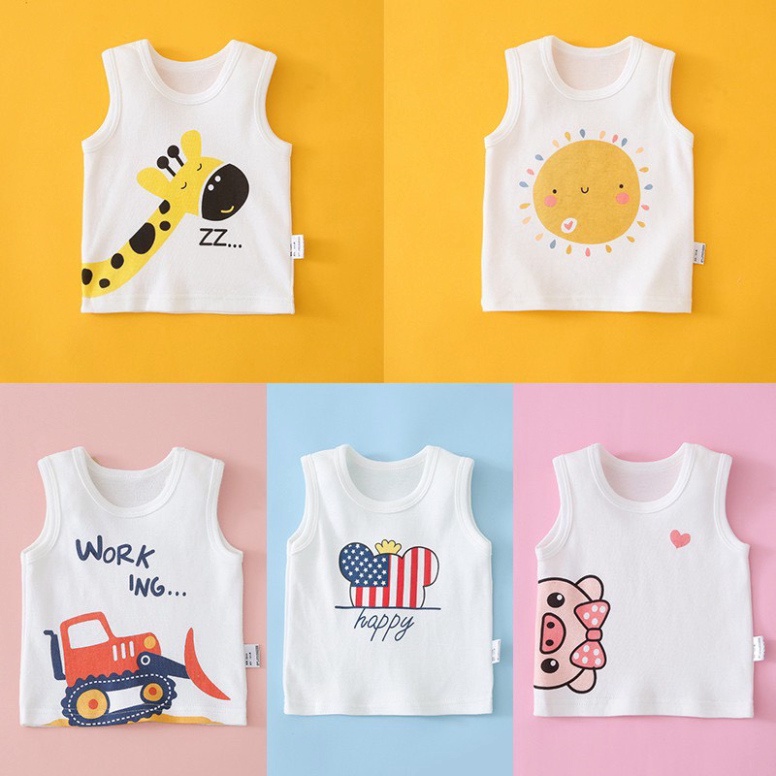 Áo ba lỗ hình động vật kute heo, cá sấu, hươu, voi cho bé trai bé gái 5-18kg