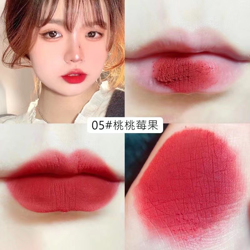 Abpopa DAIMANPU® Son Môi Màu Nhung Lì Lâu Trôi Không Thấm Nước Hương Sô Cô La KISS