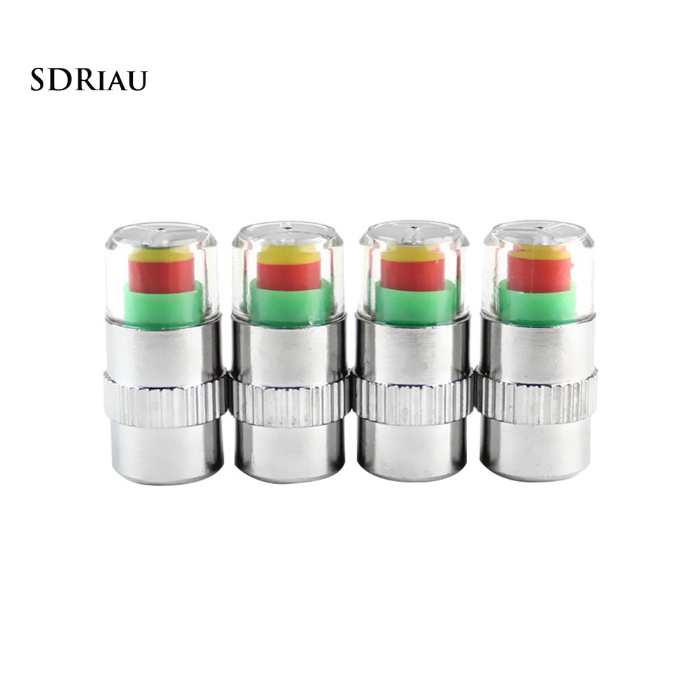 【Ready Stock】4Pcs Car Auto Tire Pressure Monitor Tyre Gage Alert Sensor Indicator Valve Caps