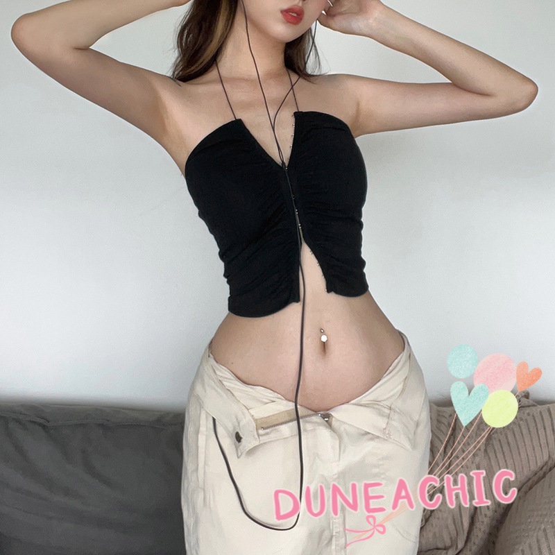 DUNEA Áo Tank Top Ôm Dáng Hở Lưng Quyến Rũ Dành Cho Nữ