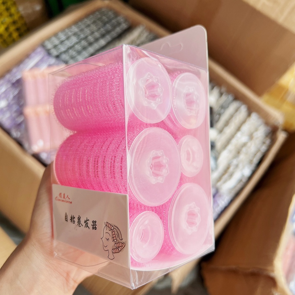 Hộp 6 Lô cuốn tóc tự dính nhiều size - Màu ngẫu nhiên