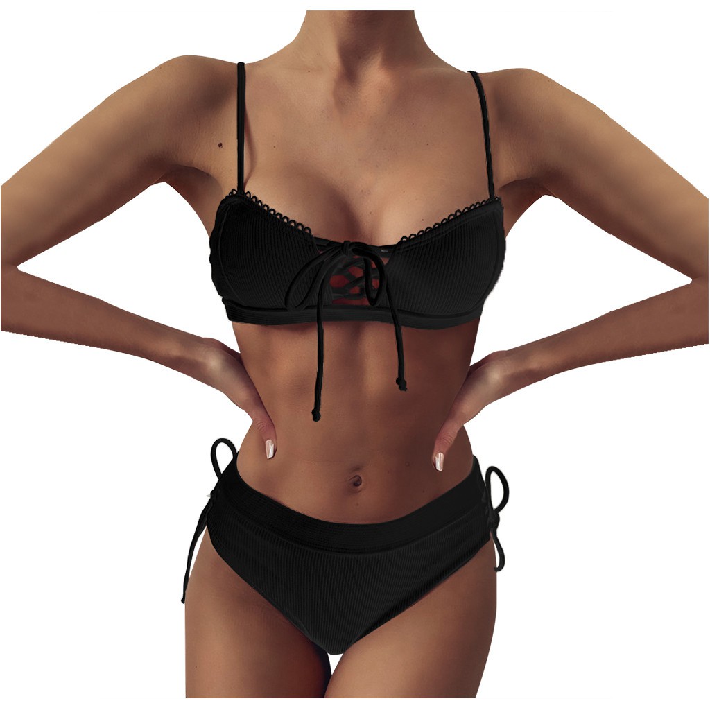 [Mã FACBGO245 giảm 10K đơn bất kì] Bikini Màu Trơn Thiết Kế Quyến Rũ Bí Ẩn Cho Nữ | BigBuy360 - bigbuy360.vn