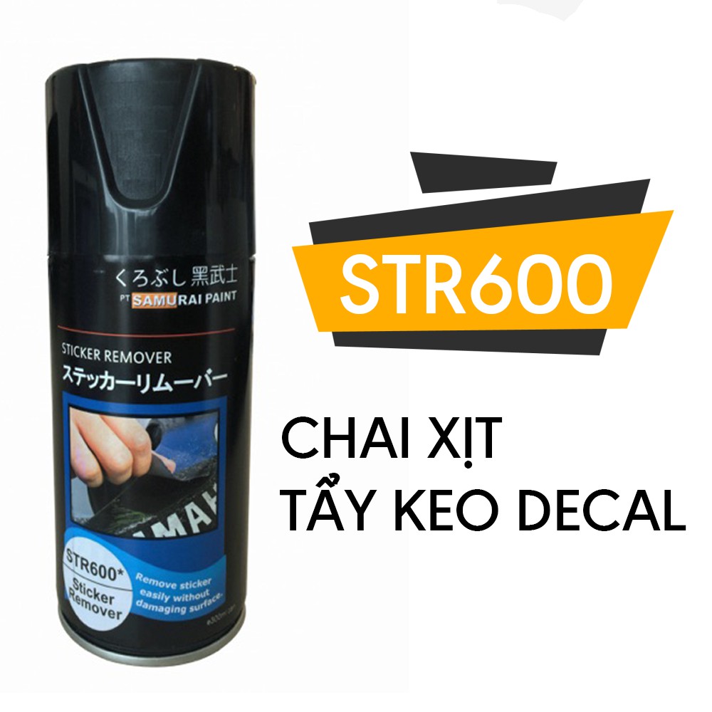 Chai xịt tẩy keo decal, băng keo dính lâu năm - STR600 - SƠN SAMURAI