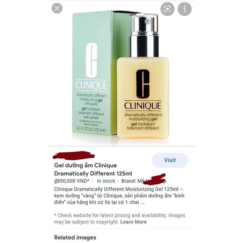 Kem dưỡng cấp ẩm da dầu Clinique Dramatically Different Moisturizing Gel