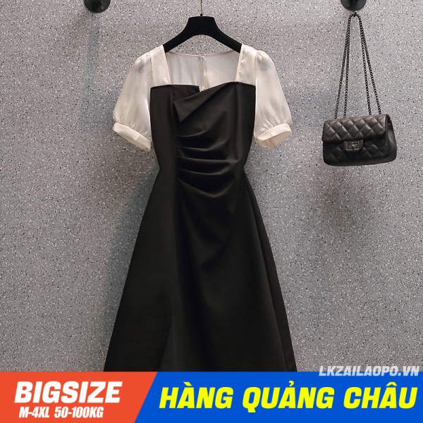 Đầm ⚡️𝐁𝐈𝐆𝐒𝐈𝐙𝐄⚡️ Váy nữ dáng suông tay ngắn cổ vuông mùa hè Phong cách Hàn Quốc Thời Trang sang chảnh cá tính xinh đẹp quảng châu cao cấp