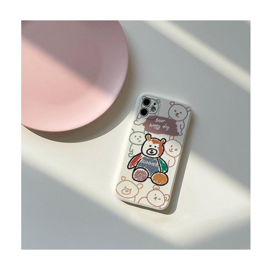 Ốp lưng iphone cạnh vuông in hoạt hình Gấu summer 6s/6plus/6splus/7plus/8plus/x/xs/xs max/11/11promax/12pro/12promax | BigBuy360 - bigbuy360.vn