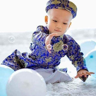 Áo dài gấm bé trai loại 1 (quần +áo)