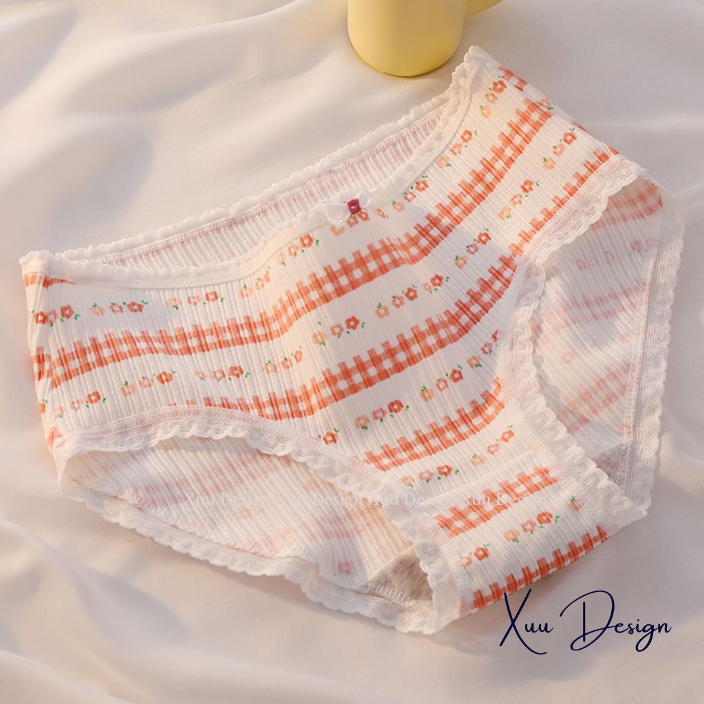 Quần lót nữ họa tiết thỏ dễ thương Wexuu Design, vải cotton gân mềm mịn co dãn kháng khuẩn - QC116