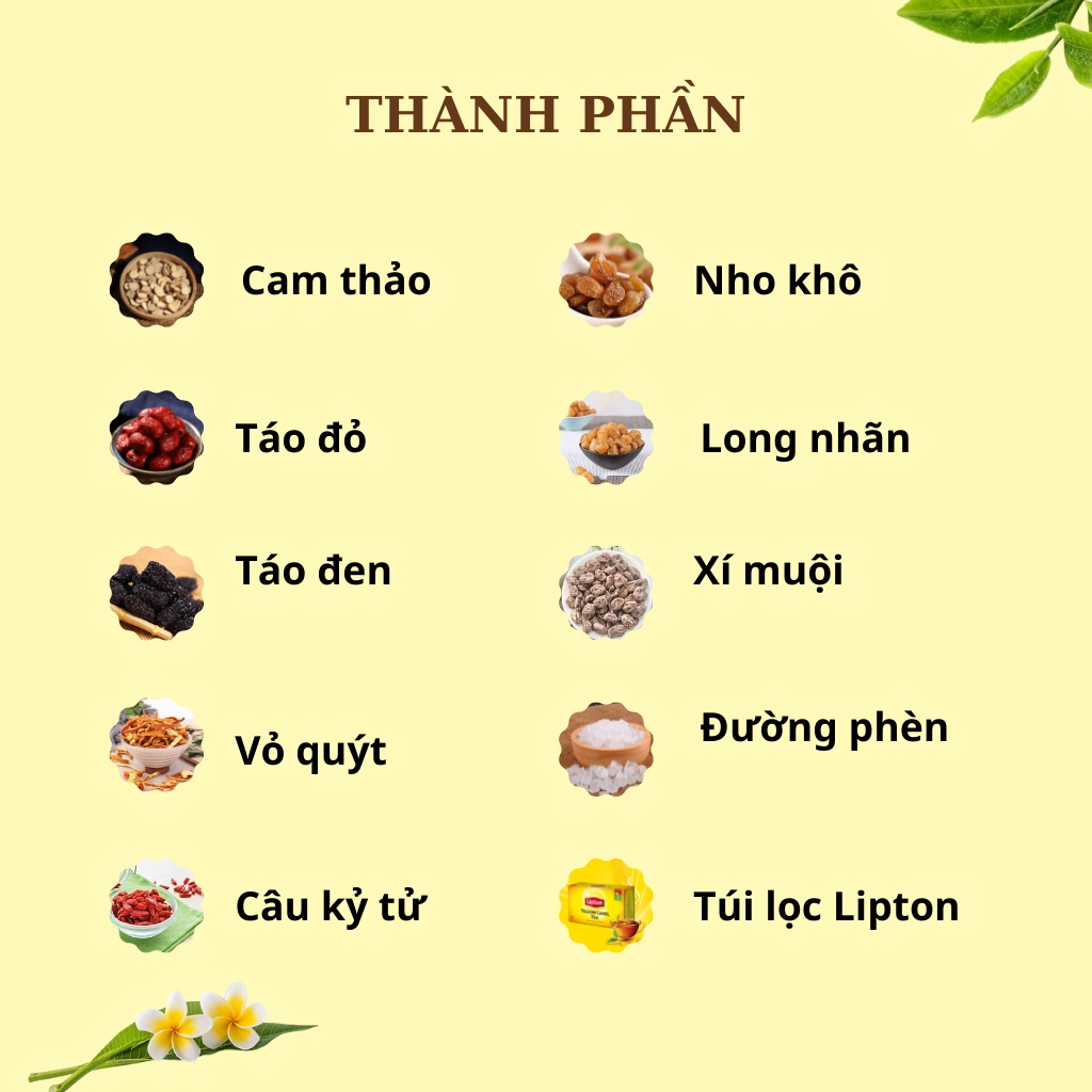 Trà LIPTON thảo mộc 10 vị full vip - Hộp 20 gói tặng bình thủy tinh 500ml