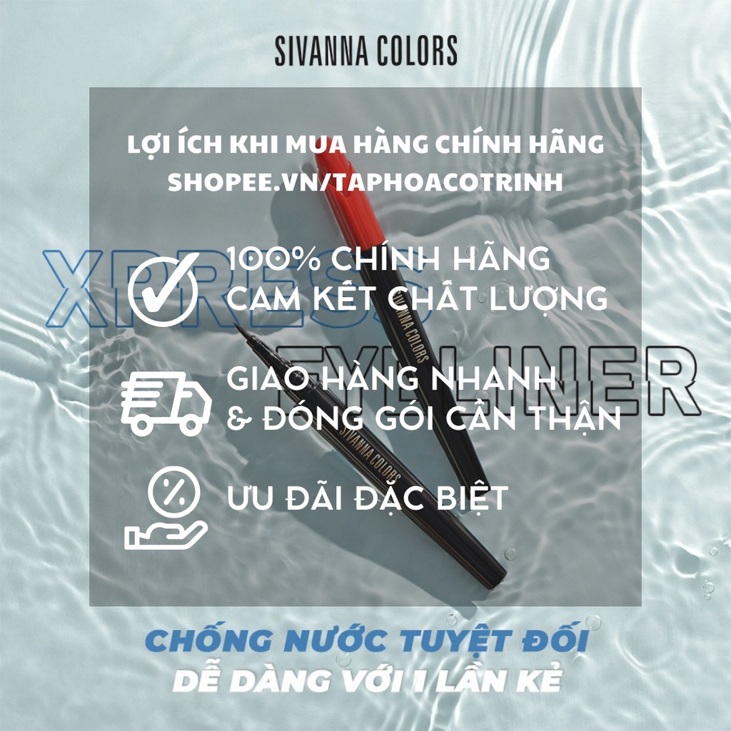 Kẻ mắt Sivanna bút kẻ mắt nước không trôi không lem Xpress Eyeliner Rose Cat siêu dễ vẽ