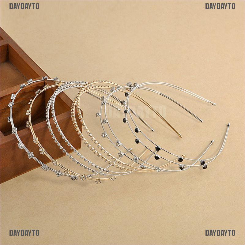 Băng Đô Cài Tóc Bằng Kim Loại Đính Đá Pha Lê Thời Trang 2017 Cho Nữ